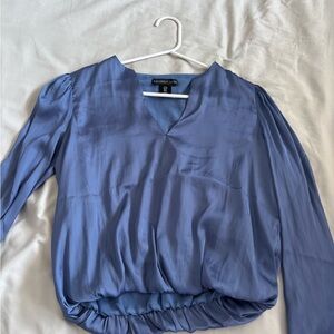Sincerely Jules Blue Relaxed Ruched Blouse